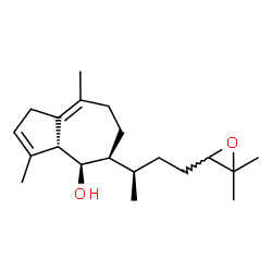 ChemSpider 2D Image | (3aR,4R,5S)-5-[(2R)-4-(3,3-Dimethyl-2-oxiranyl)-2-butanyl]-3,8-dimethyl-1,3a,4,5,6,7-hexahydro-4-azulenol | C20H32O2