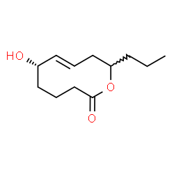 ChemSpider 2D Image | (6S,7E)-6-Hydroxy-10-propyl-3,4,5,6,9,10-hexahydro-2H-oxecin-2-one | C12H20O3