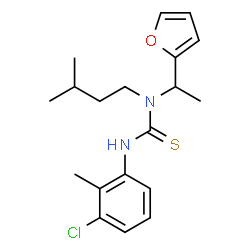 ChemSpider 2D Image | 3-(3-Chloro-2-methylphenyl)-1-[1-(2-furyl)ethyl]-1-(3-methylbutyl)thiourea | C19H25ClN2OS