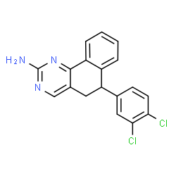 ChemSpider 2D Image | 6-(3,4-Dichlorophenyl)-5,6-dihydrobenzo[h]quinazolin-2-amine | C18H13Cl2N3