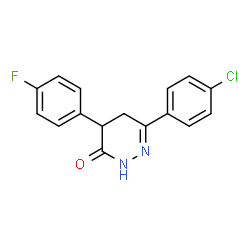 ChemSpider 2D Image | 6-(4-Chlorophenyl)-4-(4-fluorophenyl)-4,5-dihydro-3(2H)-pyridazinone | C16H12ClFN2O