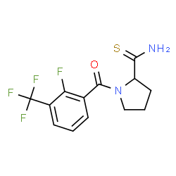 ChemSpider 2D Image | 1-[2-Fluoro-3-(trifluoromethyl)benzoyl]-2-pyrrolidinecarbothioamide | C13H12F4N2OS