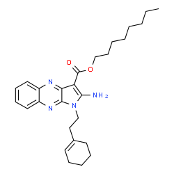 ChemSpider 2D Image | Octyl 2-amino-1-[2-(1-cyclohexen-1-yl)ethyl]-1H-pyrrolo[2,3-b]quinoxaline-3-carboxylate | C27H36N4O2