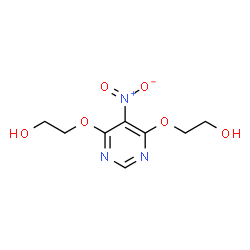ChemSpider 2D Image | 2,2'-[(5-Nitro-4,6-pyrimidinediyl)bis(oxy)]diethanol | C8H11N3O6