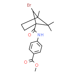 ChemSpider 2D Image | Methyl 4-{[(6-bromo-4,5,5-trimethylbicyclo[2.1.1]hex-1-yl)carbonyl]amino}benzoate | C18H22BrNO3