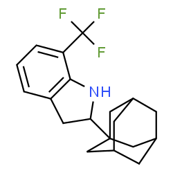ChemSpider 2D Image | 2-(Adamantan-1-yl)-7-(trifluoromethyl)indoline | C19H22F3N