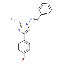 ChemSpider 2D Image | 1-(Benzylideneamino)-4-(4-bromophenyl)-1H-imidazol-2-amine | C16H13BrN4