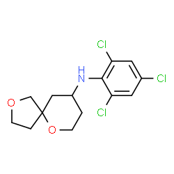 ChemSpider 2D Image | N-(2,4,6-Trichlorophenyl)-2,6-dioxaspiro[4.5]decan-9-amine | C14H16Cl3NO2