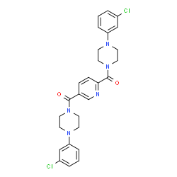 ChemSpider 2D Image | 2,5-Pyridinediylbis{[4-(3-chlorophenyl)-1-piperazinyl]methanone} | C27H27Cl2N5O2