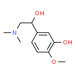 ChemSpider 2D Image | 5-[2-(Dimethylamino)-1-hydroxyethyl]-2-methoxyphenol | C11H17NO3