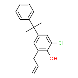 ChemSpider 2D Image | 2-Allyl-6-chloro-4-(2-phenyl-2-propanyl)phenol | C18H19ClO