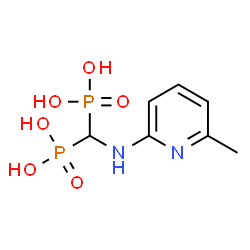 ChemSpider 2D Image | {[(6-Methyl-2-pyridinyl)amino]methylene}bis(phosphonic acid) | C7H12N2O6P2