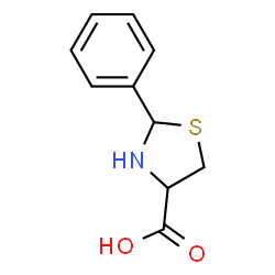 ChemSpider 2D Image | 2-phenylthiazolidine-4-carboxylic acid | C10H11NO2S