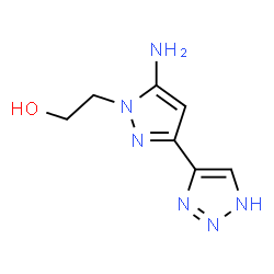 ChemSpider 2D Image | 2-[5-Amino-3-(1H-1,2,3-triazol-4-yl)-1H-pyrazol-1-yl]ethanol | C7H10N6O