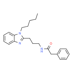 ChemSpider 2D Image | N-[3-(1-Pentyl-1H-benzimidazol-2-yl)propyl]-2-phenylacetamide | C23H29N3O