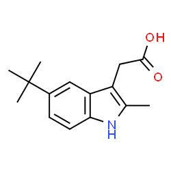 ChemSpider 2D Image | 2-(5-(tert-Butyl)-2-methyl-1H-indol-3-yl)acetic acid | C15H19NO2