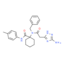 ChemSpider 2D Image | 1-{[(3-Amino-1H-1,2,4-triazol-5-yl)acetyl](benzyl)amino}-N-(4-methylphenyl)cyclohexanecarboxamide | C25H30N6O2