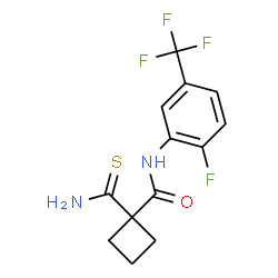 ChemSpider 2D Image | 1-Carbamothioyl-N-[2-fluoro-5-(trifluoromethyl)phenyl]cyclobutanecarboxamide | C13H12F4N2OS