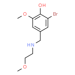 ChemSpider 2D Image | 2-Bromo-6-methoxy-4-{[(2-methoxyethyl)amino]methyl}phenol | C11H16BrNO3
