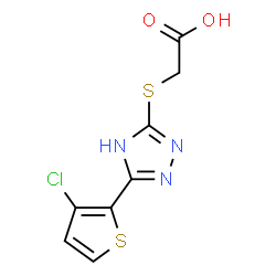 ChemSpider 2D Image | {[5-(3-Chloro-2-thienyl)-4H-1,2,4-triazol-3-yl]sulfanyl}acetic acid | C8H6ClN3O2S2