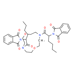 ChemSpider 2D Image | 2,2'-[1,7-Dioxa-4,10-diazacyclododecane-4,10-diylbis(1-oxo-1,2-hexanediyl)]bis(1H-isoindole-1,3(2H)-dione) | C36H44N4O8