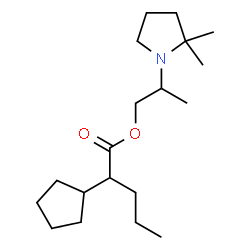ChemSpider 2D Image | 2-(2,2-Dimethyl-1-pyrrolidinyl)propyl 2-cyclopentylpentanoate | C19H35NO2