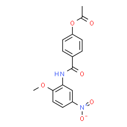 ChemSpider 2D Image | 4-[(2-Methoxy-5-nitrophenyl)carbamoyl]phenyl acetate | C16H14N2O6