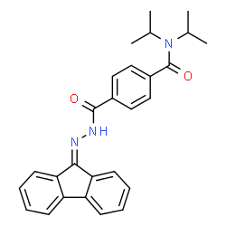 ChemSpider 2D Image | 4-{[2-(9H-Fluoren-9-ylidene)hydrazino]carbonyl}-N,N-diisopropylbenzamide | C27H27N3O2