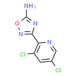 ChemSpider 2D Image | 3-(3,5-Dichloro-2-pyridinyl)-1,2,4-oxadiazol-5-amine | C7H4Cl2N4O