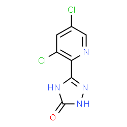 ChemSpider 2D Image | 5-(3,5-Dichloro-2-pyridinyl)-2,4-dihydro-3H-1,2,4-triazol-3-one | C7H4Cl2N4O