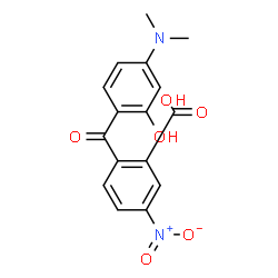 ChemSpider 2D Image | 2-[4-(Dimethylamino)-2-hydroxybenzoyl]-5-nitrobenzoic acid | C16H14N2O6