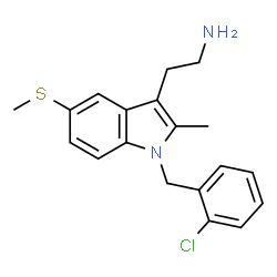 ChemSpider 2D Image | 2-(1-(2-chlorobenzyl)-2-methyl-5-(methylthio)-1H-indol-3-yl)ethanamine | C19H21ClN2S