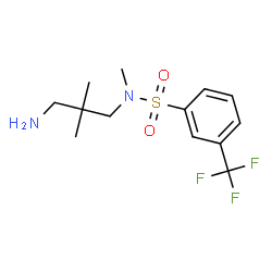 ChemSpider 2D Image | N-(3-Amino-2,2-dimethylpropyl)-N-methyl-3-(trifluoromethyl)benzenesulfonamide | C13H19F3N2O2S