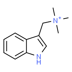 ChemSpider 2D Image | 1H-Indol-3-yl-N,N,N-trimethylmethanaminium | C12H17N2