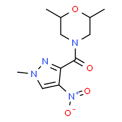 ChemSpider 2D Image | (2,6-Dimethyl-4-morpholinyl)(1-methyl-4-nitro-1H-pyrazol-3-yl)methanone | C11H16N4O4