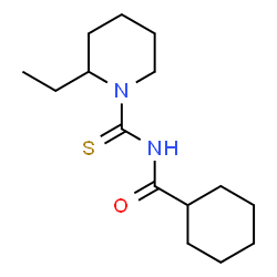 ChemSpider 2D Image | N-[(2-Ethyl-1-piperidinyl)carbonothioyl]cyclohexanecarboxamide | C15H26N2OS