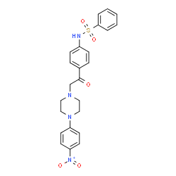 ChemSpider 2D Image | N-(4-{[4-(4-Nitrophenyl)-1-piperazinyl]acetyl}phenyl)benzenesulfonamide | C24H24N4O5S