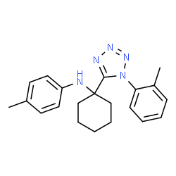 ChemSpider 2D Image | 4-Methyl-N-{1-[1-(2-methylphenyl)-1H-tetrazol-5-yl]cyclohexyl}aniline | C21H25N5