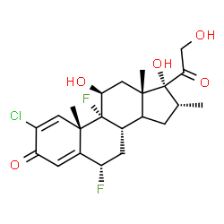 ChemSpider 2D Image | (6alpha,11beta,14xi,16alpha)-2-Chloro-6,9-difluoro-11,17,21-trihydroxy-16-methylpregna-1,4-diene-3,20-dione | C22H27ClF2O5