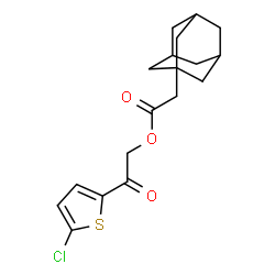 ChemSpider 2D Image | 2-(5-Chloro-2-thienyl)-2-oxoethyl adamantan-1-ylacetate | C18H21ClO3S