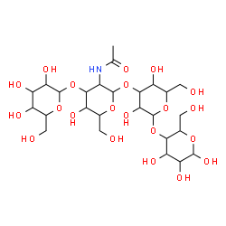 ChemSpider 2D Image | Hexopyranosyl-(1->3)-2-acetamido-2-deoxyhexopyranosyl-(1->3)hexopyranosyl-(1->4)hexopyranose | C26H45NO21