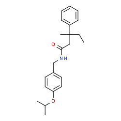 ChemSpider 2D Image | N-(4-Isopropoxybenzyl)-3-methyl-3-phenylpentanamide | C22H29NO2