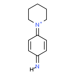 ChemSpider 2D Image | 1-(4-Imino-2,5-cyclohexadien-1-ylidene)piperidinium | C11H15N2
