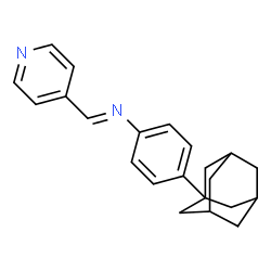 ChemSpider 2D Image | (E)-N-[4-(Adamantan-1-yl)phenyl]-1-(4-pyridinyl)methanimine | C22H24N2