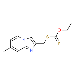 ChemSpider 2D Image | O-ethyl S-[(7-methylimidazo[1,2-a]pyridin-2-yl)methyl] dithiocarbonate | C12H14N2OS2