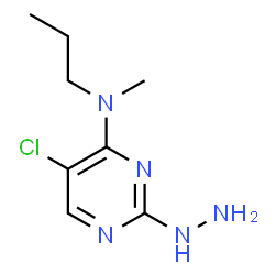 ChemSpider 2D Image | 5-Chloro-2-hydrazino-N-methyl-N-propyl-4-pyrimidinamine | C8H14ClN5