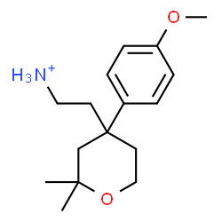 ChemSpider 2D Image | 2-[4-(4-Methoxyphenyl)-2,2-dimethyltetrahydro-2H-pyran-4-yl]ethanaminium | C16H26NO2