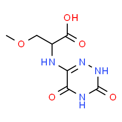 ChemSpider 2D Image | N-(3,5-Dioxo-2,3,4,5-tetrahydro-1,2,4-triazin-6-yl)-O-methylserine | C7H10N4O5