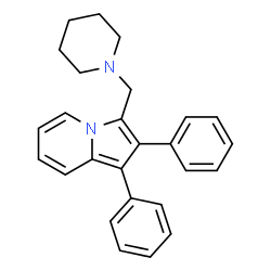 ChemSpider 2D Image | 1,2-Diphenyl-3-(1-piperidinylmethyl)indolizine | C26H26N2