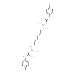 ChemSpider 2D Image | (E,E)-N,N'-1,6-Hexanediylbis[amino({amino[(4-chlorophenyl)amino]methylene}amino)methaniminium] | C22H32Cl2N10